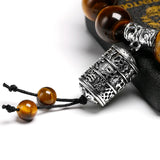 Tiger Eye Stone 12MM Beads Bracelet Vintage Charm Bracelets Men Women