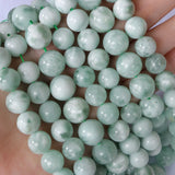 Green Angelite Beads Loose Stone Round Charm Gemstone