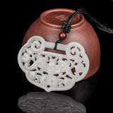 Green Jade Hollow Bat Pendant DIY Necklace Jadeite Jewellery Amulet