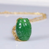 Green Jade Money Beads DIY Pendants Bangle Charm Jadeite Jewellery Amulet