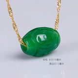Green Jade Money Beads DIY Pendants Bangle Charm Jadeite Jewellery Amulet