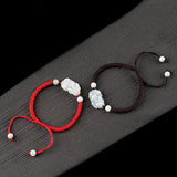 A Jade Pixiu Hand Woven Rope Bracelet Gift