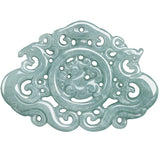 A Jadeite Water Hollowed-out Dragon&Phoenix Ice Jade Pendant