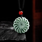 A Jadeite Comes Of Age Pendant Ice Seed Jade Charms Transfer Wheel Sweater Chain