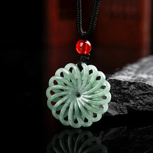A Jadeite Comes Of Age Pendant Ice Seed Jade Charms Transfer Wheel Sweater Chain