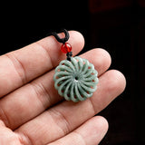 A Jadeite Comes Of Age Pendant Ice Seed Jade Charms Transfer Wheel Sweater Chain