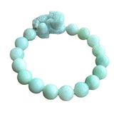 Natural A Jadeite Hand Carved Pixiu Jade Bracelet 10mm Bead