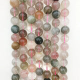 Rutilated Hair Quartz Stone Beads Bracelet Necklace Gemstone DIY Gift