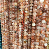 Red Iron Quartz Smooth Round Beads Bracelet Necklace Jewelry Diy