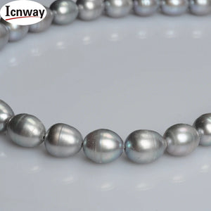 10-11mm Rice Gray Freshwater Pearl DIY Jewelry Kit