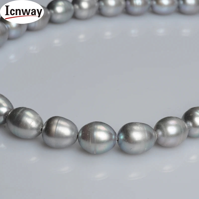 10-11mm Rice Gray Freshwater Pearl DIY Jewelry Kit