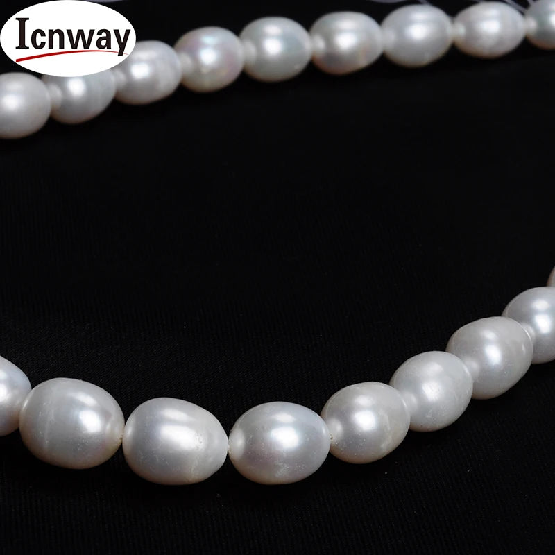 Natural Rice Freshwater Pearl 10-11mm 15in DIY Necklace Bracelet Earring