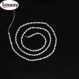 Natural Rice Freshwater Pearl 2-3mm 15in DIY Necklace Bracelet Earring