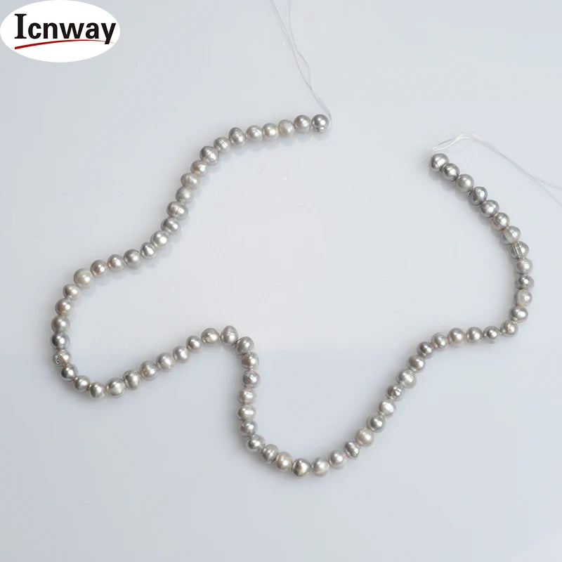 Baroque Gray Freshwater Pearl 5-6mm DIY Necklace Bracelet Earring
