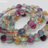 Natural Colorful Fluorite Faceted Bracelet Beads 8mm
