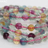 Natural Colorful Fluorite Faceted Bracelet Beads 8mm