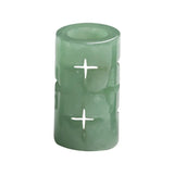 Natural Emerald Green Bucket Beads Loose Beaded Carved Jade DIY Bracelet