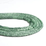 Natural Emerald Green Bucket Beads Loose Beaded Carved Jade DIY Bracelet