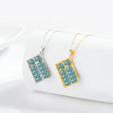 Emerald Water Fortune Abacus Pendant S925 Silver Jade Necklace