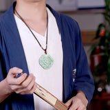 Natural A-goods Jadeite Waxy Species Antique Fu Jade Pendant Men's Women's