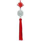 Jadeite Zhaocai High-end Car Ornaments Chinese Knot Long Tassel Jade Charms