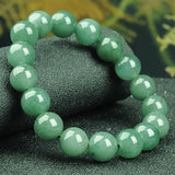 A-grade Oil Green Emerald Bead Bracelet 10MM Lucky Jade String Jewelry