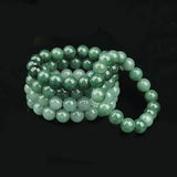 A-grade Oil Green Emerald Bead Bracelet 10MM Lucky Jade String Jewelry