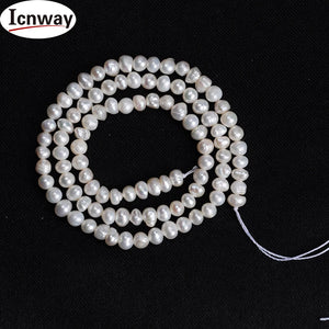 Natural Freshwater Pearl 3-4mm 15in DIY necklace bracelet earring