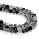 Natural Rutilated Quartz Smooth Beads for Jewelry Making