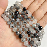 Natural Rutilated Quartz Smooth Beads for Jewelry Making