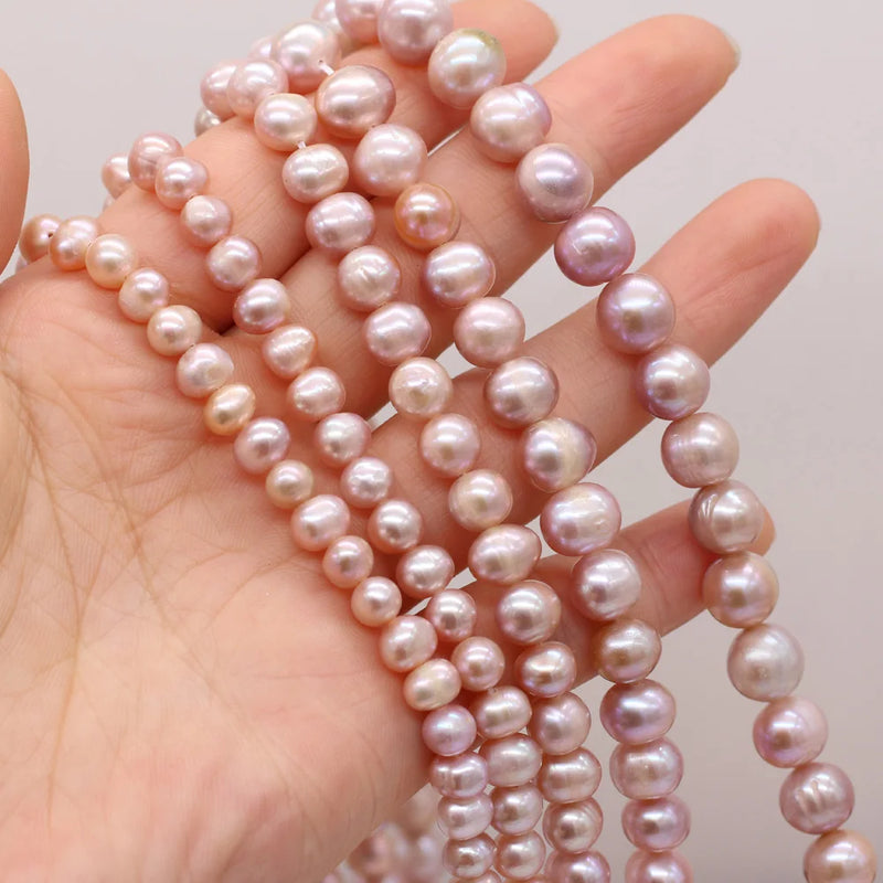 Natural AA Freshwater Pearl Beads Purple Round Shape High Pearl Beads
