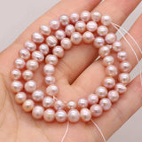 Natural AA Freshwater Pearl Beads Purple Round Shape High Pearl Beads