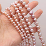 Natural AA Freshwater Pearl Beads Purple Round Shape High Pearl Beads