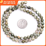 Natural AA Green Rhyolite Jaspers Round Bead 15 inch
