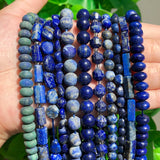 Natural AA Lapis Lazuli Bead Faceted Stone Round Loose DIY Irregular Beads