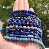 Natural AA Lapis Lazuli Bead Faceted Stone Round Loose DIY Irregular Beads