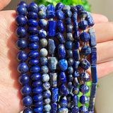 Natural AA Lapis Lazuli Bead Faceted Stone Round Loose DIY Irregular Beads