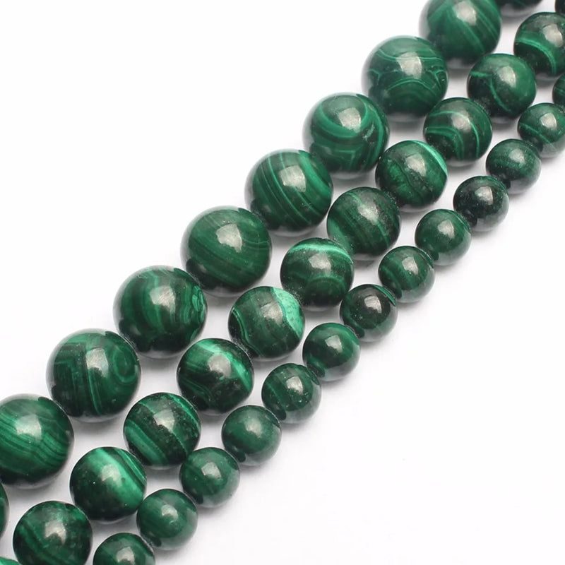 Malachite Peacock Stone Spacer Beads 15 inches
