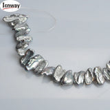AA Biwa Gray Freshwater Pearl 8*14mm 15in DIY Necklace Bracelet Earring