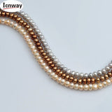 AA Gray Pink Bronze Pearl 6-7mm 15in DIY Necklace