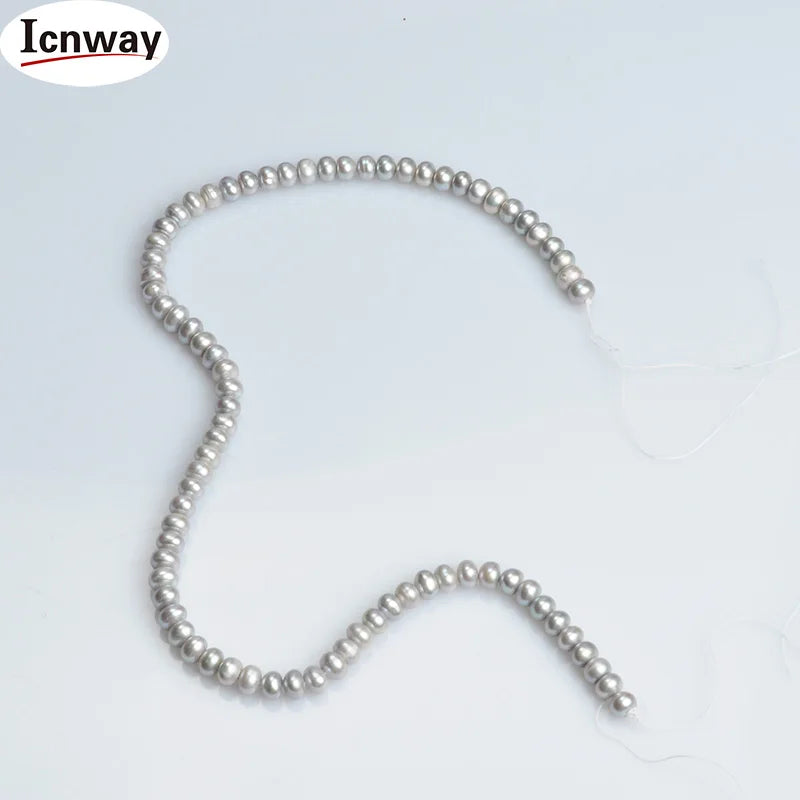 AA Gray Pink Bronze Pearl 6-7mm 15in DIY Necklace