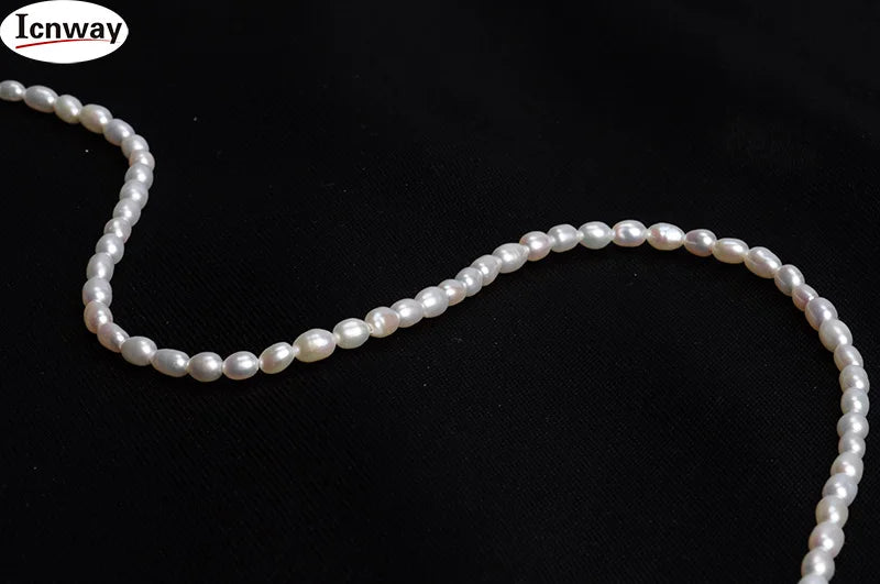 Natural AA Rice Pink Lavender Freshwater Pearl 3-4mm DIY Necklace