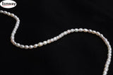 Natural AA Rice Pink Lavender Freshwater Pearl 3-4mm DIY Necklace