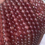 Natural AAAAA Brazil Strawberry Quartz Crystal Stone Beads for Jewelry Making