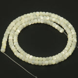 Abacus Shell Beads 3x4mm Small Flat Round Mother Of Pearl 15''