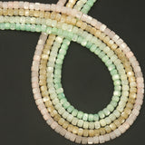 Abacus Shell Beads 3x4mm Small Flat Round Mother Of Pearl 15''