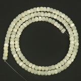 Abacus Shell Beads 3x4mm Small Flat Round Mother Of Pearl 15''