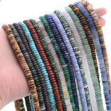 Abacus Stone Bead Agates Tiger Eye Turquoises Quartz Jaspers Flat Loose Beads