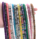 Abacus Stone Bead Agates Tiger Eye Turquoises Quartz Jaspers Flat Loose Beads