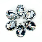 Abalone Shell Necklace Pendant Oval Freshwater Mother Of Pearl Pendant